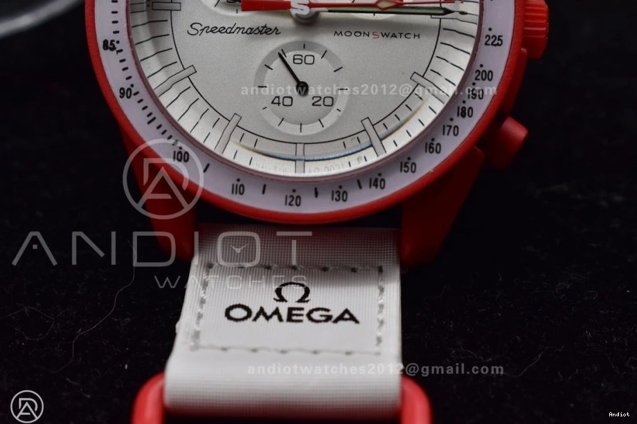 to Swatch on Omega Mars Mission Quartz Strap Nylon Bioceramic x Moonwatch 0505